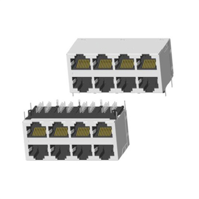 RJ45 2X4 無燈帶屏蔽帶彈片香菇腳